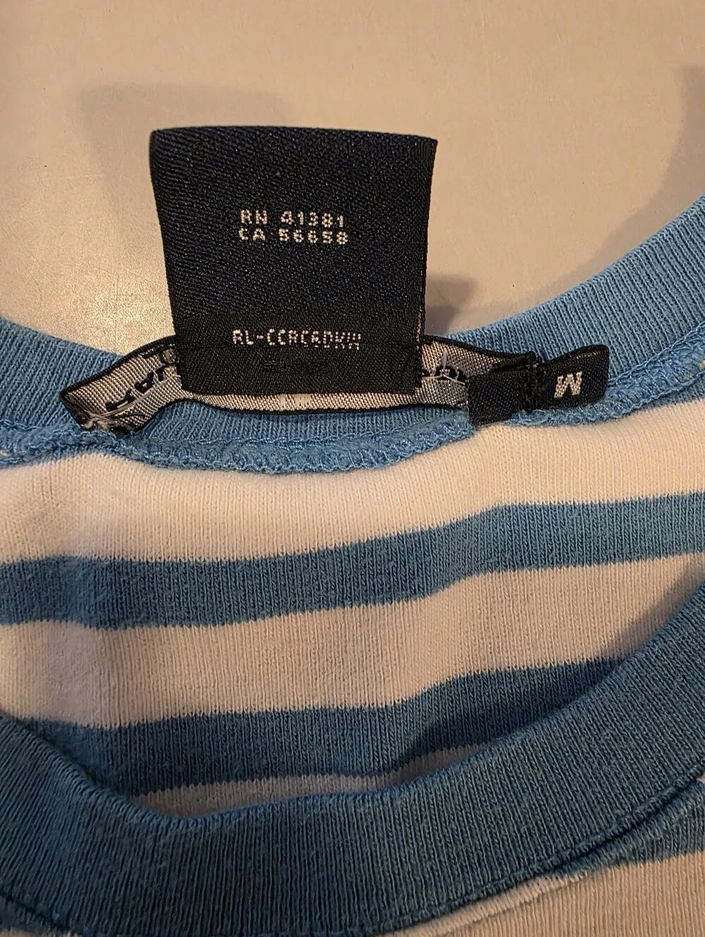 Ralph Lauren Boys Striped Polo T‑Shirt Blue White Classic Pony Logo Size M